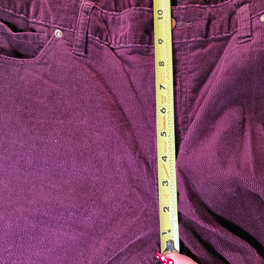 Lands‎ End Fit 2 Burgundy Corduroy Pants Womens Size 12 Straight Leg Stretch - Picture 3 of 9